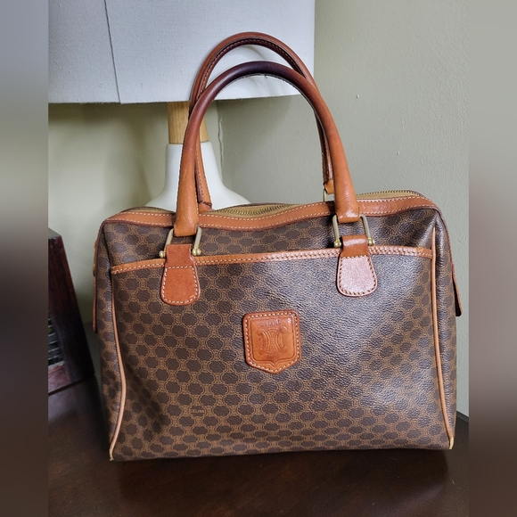 Celine Boston Bowler Bag, Coated Canvas and Leather - Picture 1 of 10